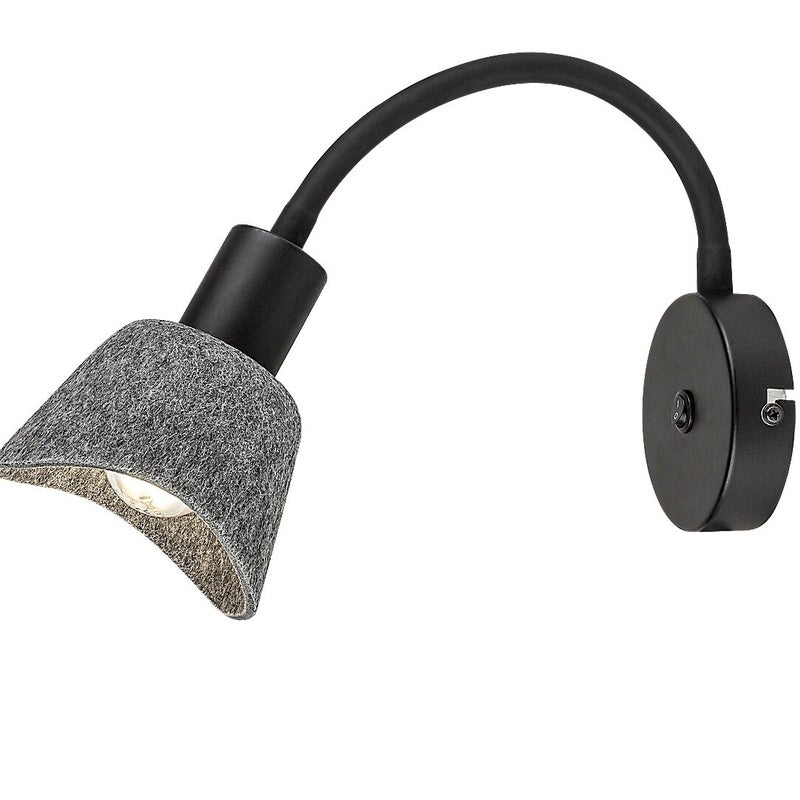 Kinkiet ścienny Farelia czarno-popielaty 1xE14x10W z włącznikiem do sypialni wym: 25 x 11 x 25 cm metal IP20 Rabalux