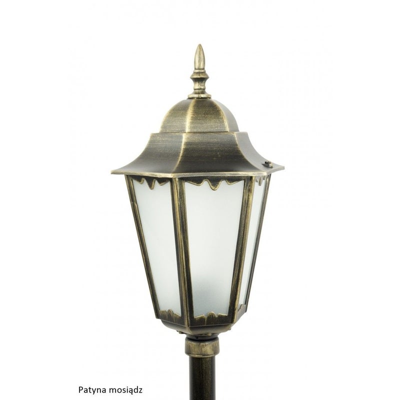Latarnia ogrodowa Retro patyna mosiądz 1xE27x60W IP43 wym: 165 x 23 x 23 cm aluminium SU-MA