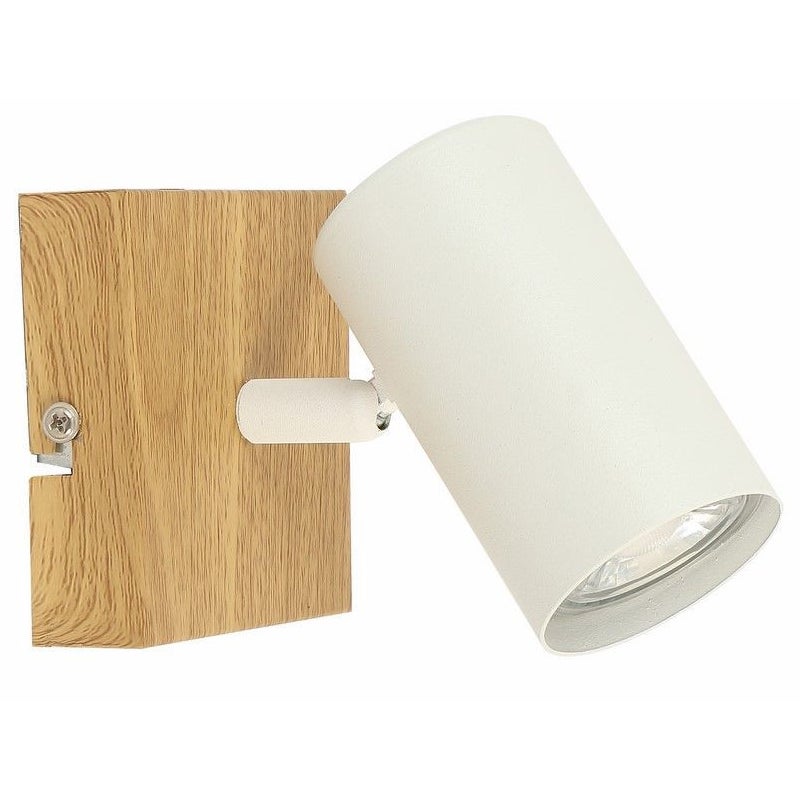 Kinkiet ścienny Quentin biały jasne drewno 1xGU10x15W wym: 12 x 11 x 9 cm metal IP20 Reality