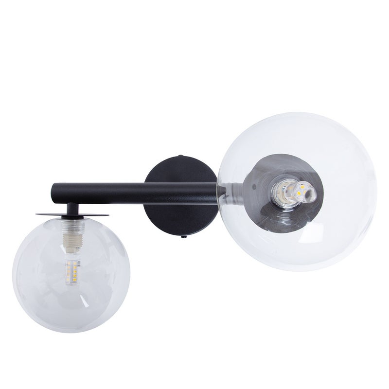 Kinkiet ścienny Avola czarno-przezroczysty 2xG9x12W wym: 19 x 31 x 25 cm szkło IP20 SIGMA