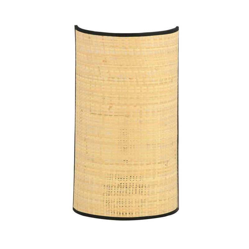 Kinkiet ścienny Aston beżowo-czarny 1xE14x10W wym: 32 x 18 cm wiklina / rattan / słoma IP20 Emibig