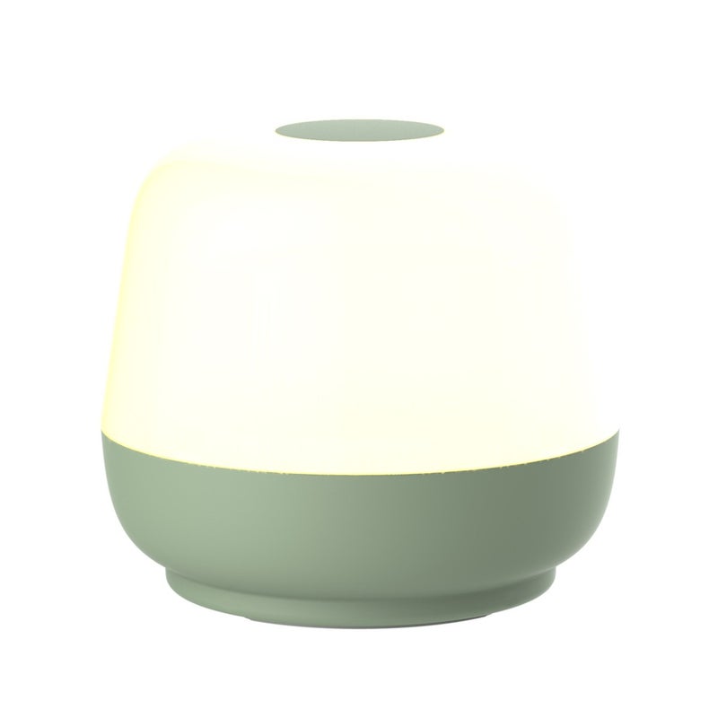 Lampa stołowa zewnętrzna na taras nowoczesna zielona okrągła LED 1.2W ciepła barwa akumulator USB-C IP44 SAMBA Polux