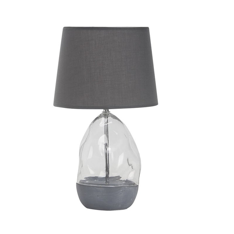 Lampa stołowa dekoracyjna szklana podstawa popielaty abażur do salonu sypialni 1xE27 40W APOLONIA Rabalux