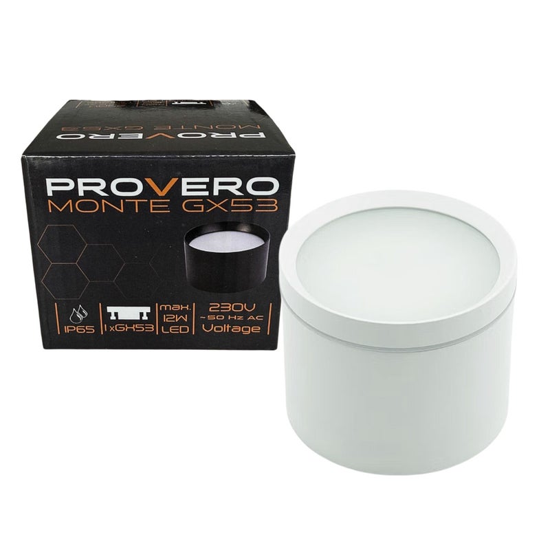 Reflektor sufitowy spot natynkowy Monte okrągły biały 1xGX53x10W wym: 6,5 x 8 x 8 cm aluminium IdeaLED