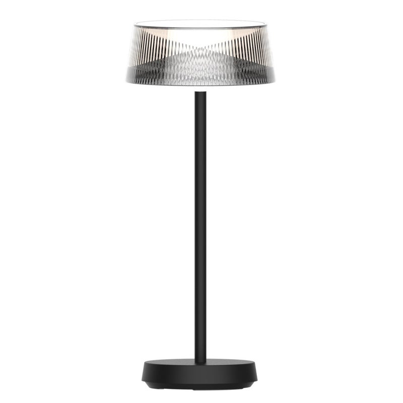 Lampa stołowa zewnętrzna na taras czarna LED 3.4W ciepła barwa ozdobny klosz akumulator USB-C IP44 CASABLANCA Polux