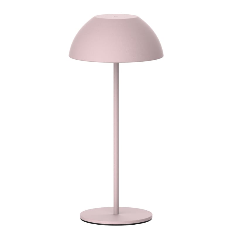 Lampa stołowa minimalistyczna zewnętrzna na taras różowa LED 1.8W ciepła barwa klosz kopuła akumulator USB-C IP44 TANZANIA Polux