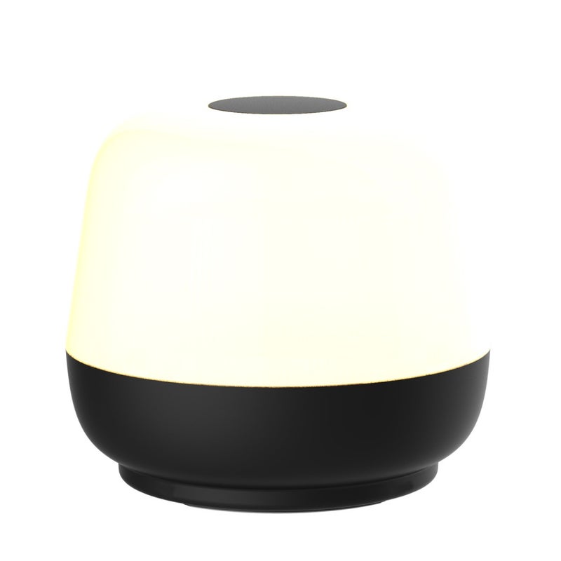 Lampa stołowa zewnętrzna na taras nowoczesna czarna okrągła LED 1.2W ciepła barwa akumulator USB-C IP44 SAMBA Polux