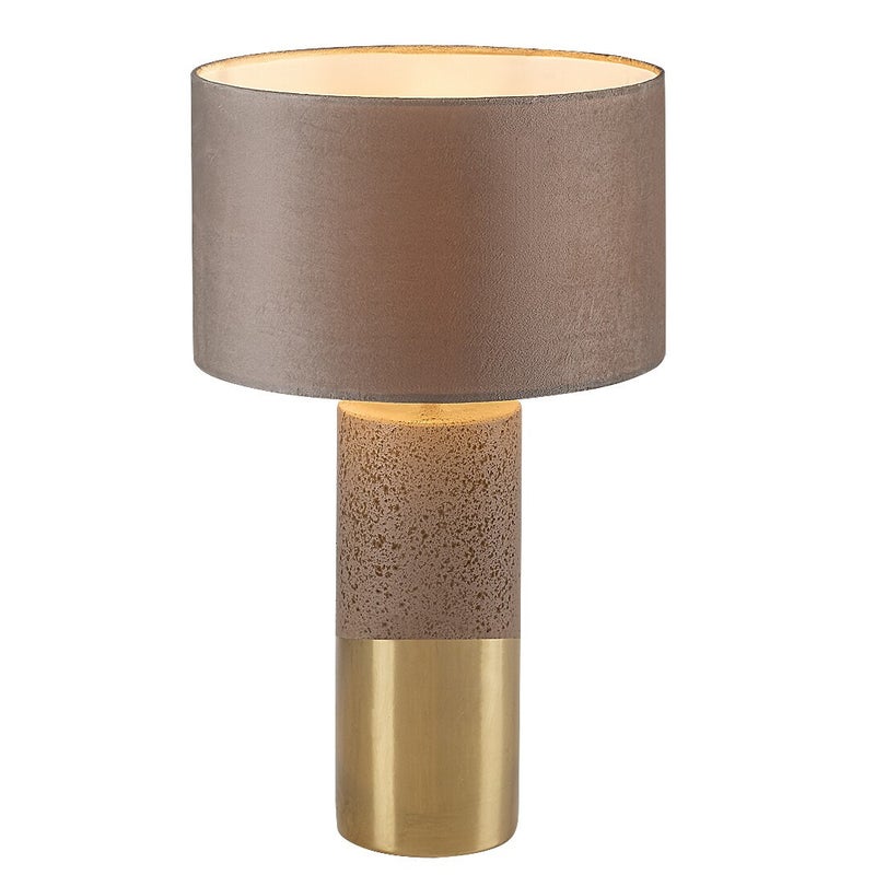 Lampa stołowa designerska ceramiczna złoto-brązowa cylindryczna do salonu sypialni 1xE27 40W YELDA Rabalux