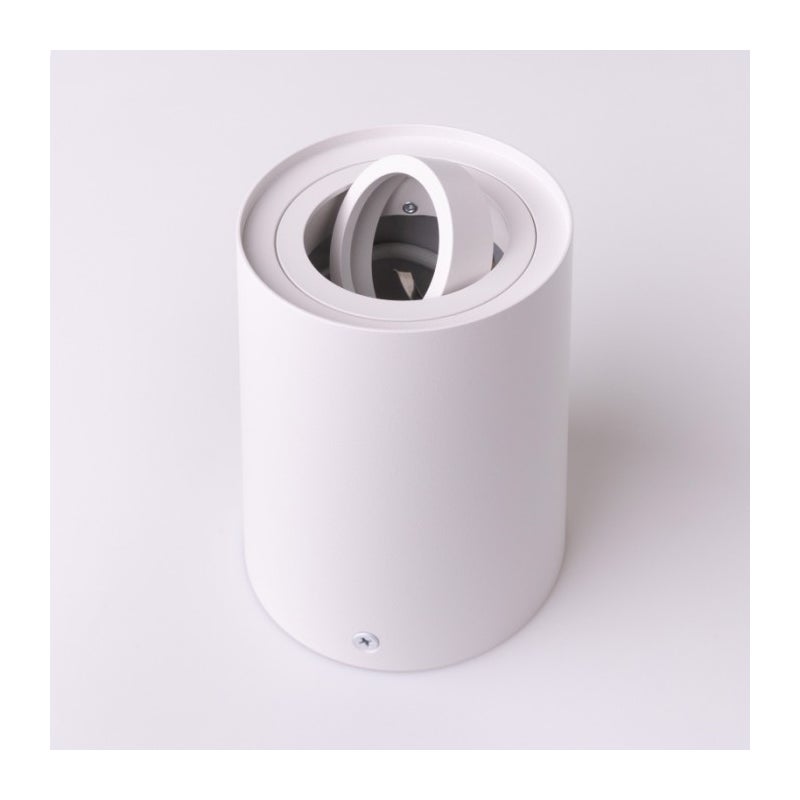 Reflektor sufitowy spot natynkowy Spot okrągły biały 1xGU10x35W wym: 12,5 x 9,6 x 9,6 cm aluminium Ecolight