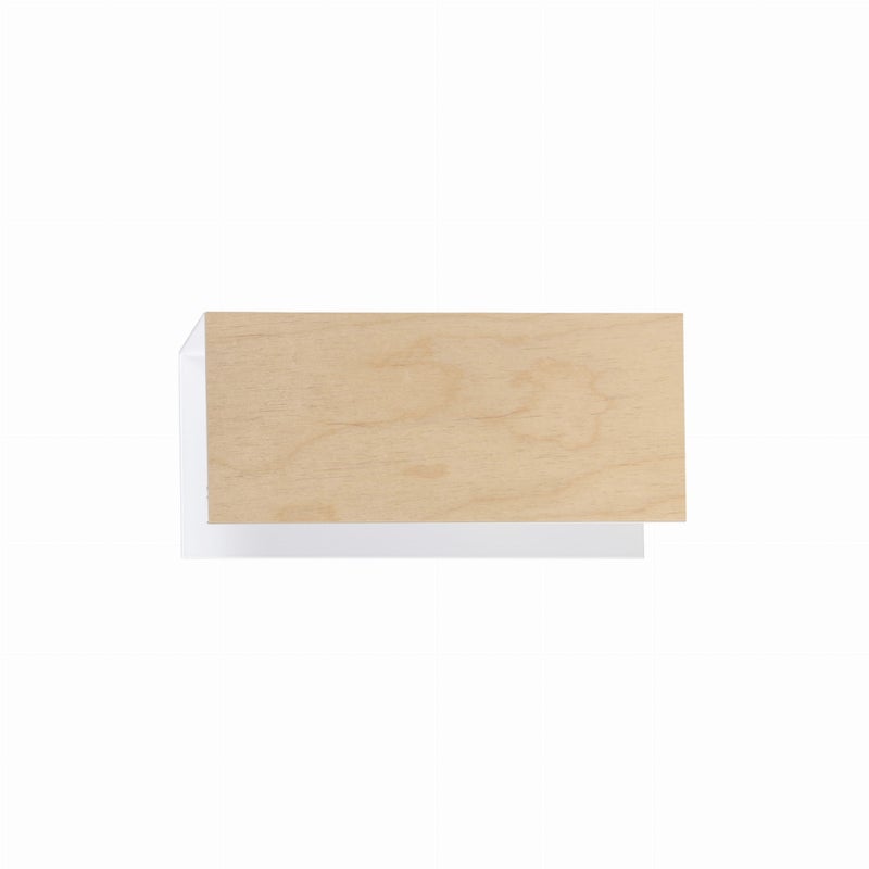 Kinkiet ścienny Carlo jasne drewno-biały 1xE27x15W wym: 10 x 24 cm metal IP20 Emibig