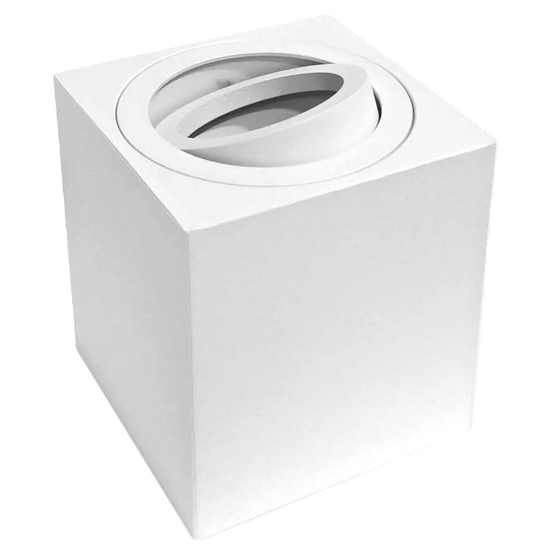 Reflektor sufitowy spot natynkowy Modus kwadratowy biały 1xGU10x10W wym: 8 x 8 cm aluminium IdeaLED