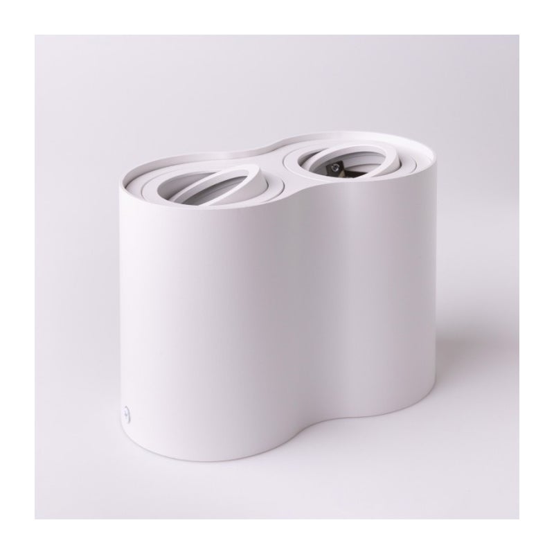 Reflektor sufitowy spot natynkowy Spot inny biały 2xGU10x35W wym: 12,5 x 17,5 x 9,5 cm aluminium Ecolight