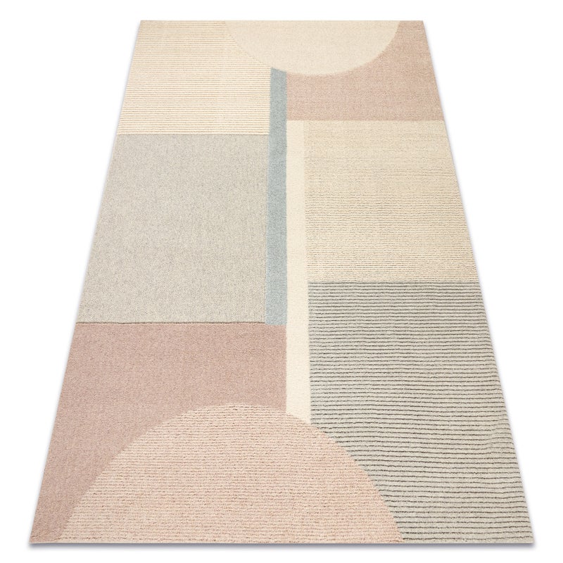 Dywan FLUX 461.1.AE990 wełniany OSTA - Geometryczny, strukturalny, loftowy krem / beż 120x170 cm