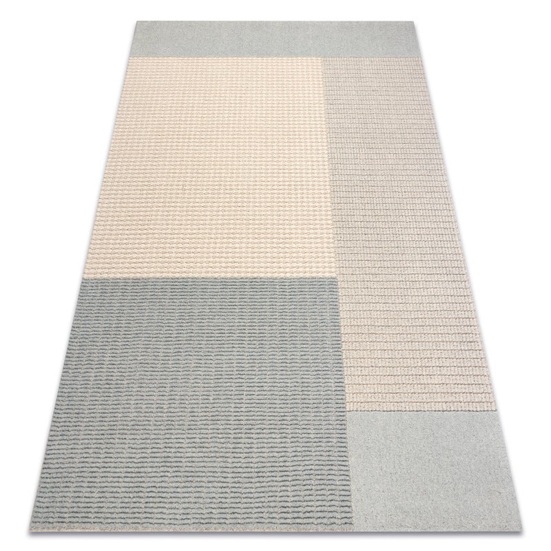 Dywan FLUX 461.9.AE500 wełniany OSTA - Geometryczny, strukturalny, loftowy niebieski / krem 160x230 cm