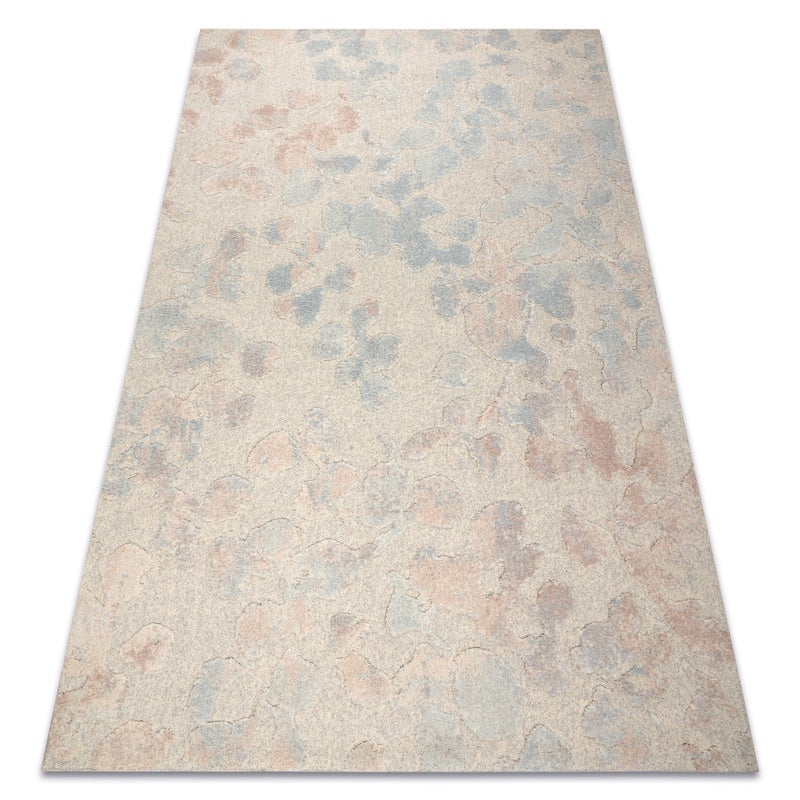 Dywan FLUX 461.60.AE990 wełniany OSTA - Abstrakcja, strukturalny, loftowy krem / niebieski 135x200 cm