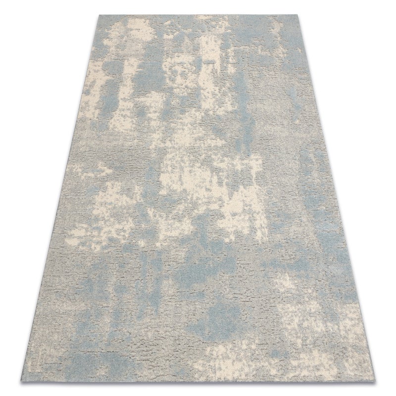 Dywan FLUX 461.2.AE500 wełniany OSTA - Abstrakcja, strukturalny, loftowy krem / niebieski 160x230 cm
