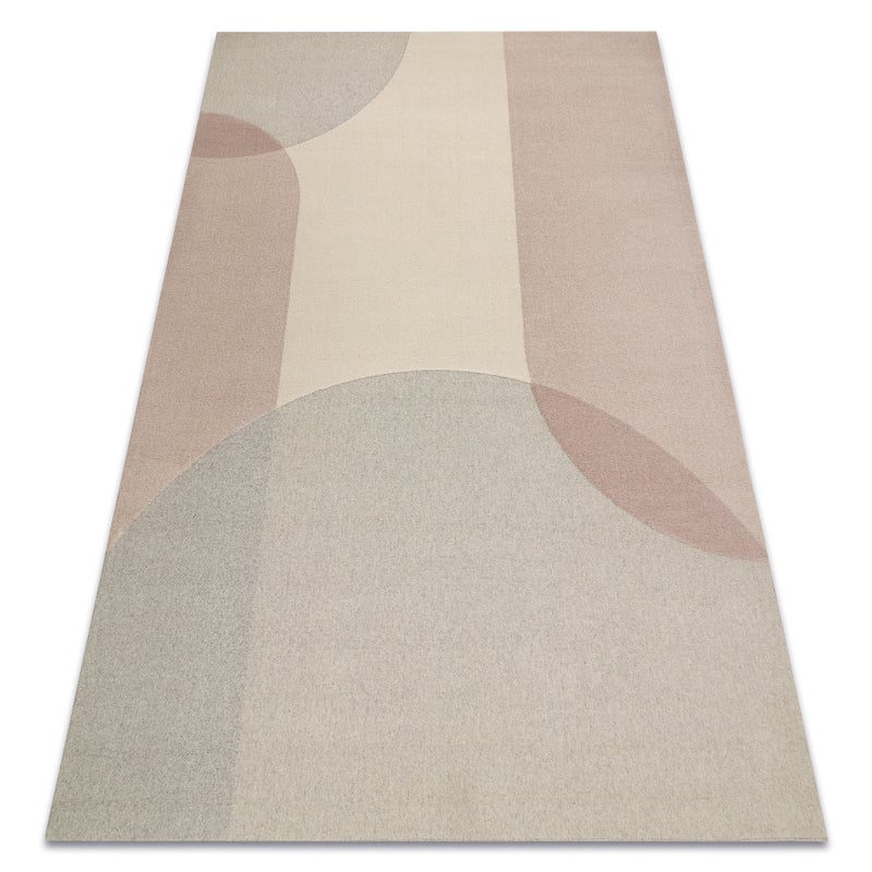 Dywan FLUX 461.7.AE200 wełniany OSTA - Geometryczny, strukturalny, loftowy beż / różowy 80x140 cm