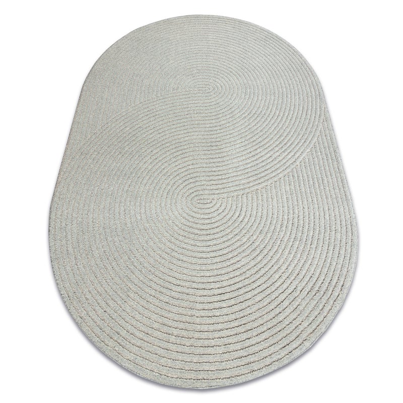 Dywan FLUX owal 461.67.AE503 wełniany OSTA - Geometryczny, strukturalny, loftowy niebieski / szary 160x230 cm