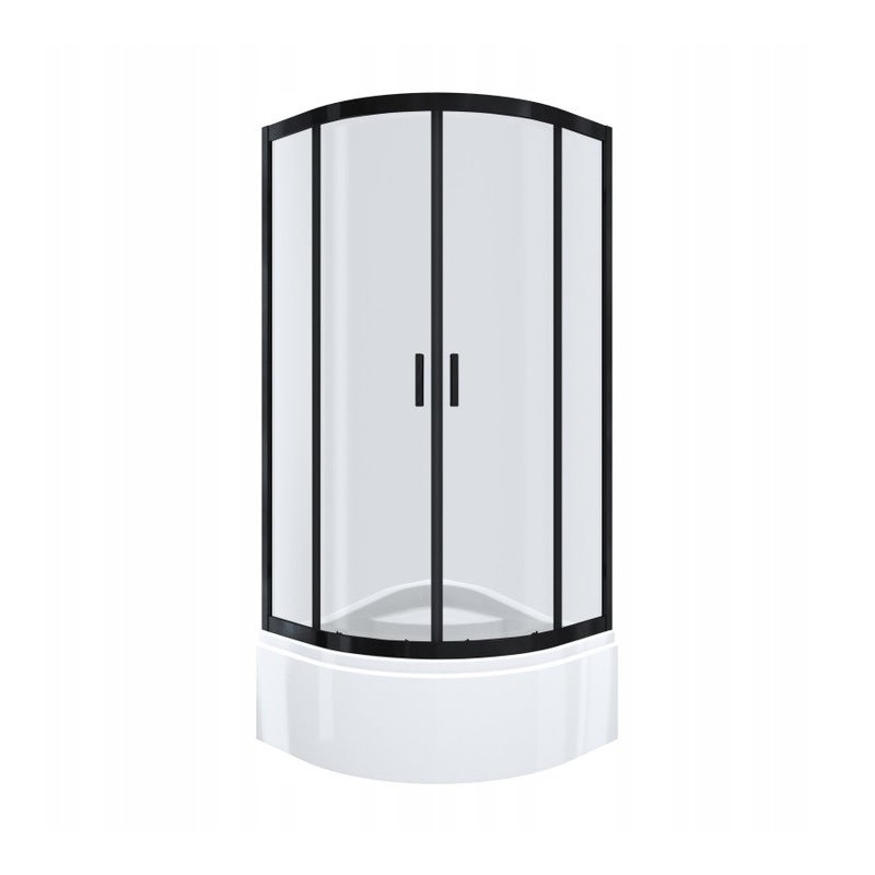 Kabina prysznicowa NAMELESS Durasan 90x90 czarny mat półokrągła z brodzikiem 1szt.