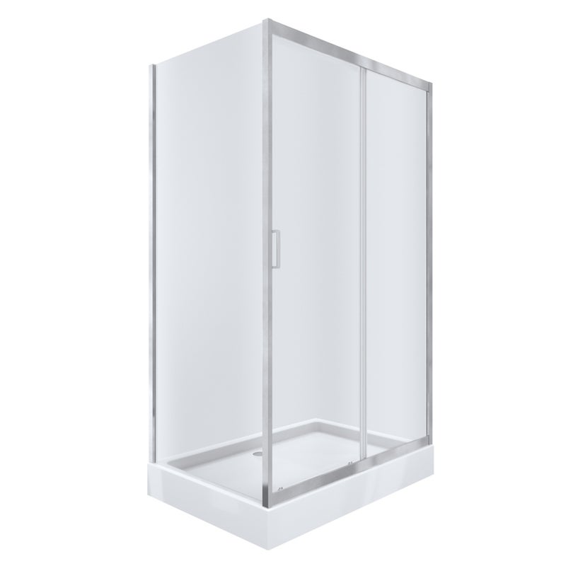 Kabina prysznicowa NAMELESS Durasan 120x80 chrom prostokątna z brodzikiem zestaw 1szt.