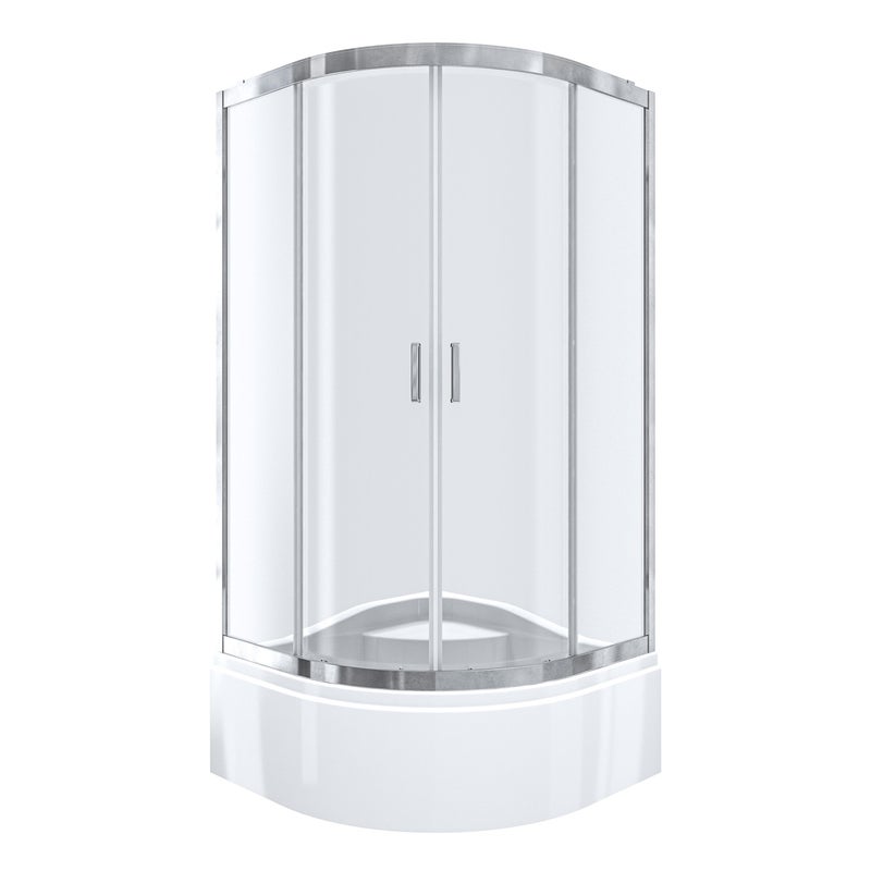 Kabina prysznicowa NAMELESS Durasan 90x90 chrom półokrągła z wysokim brodzikiem zestaw 1szt.