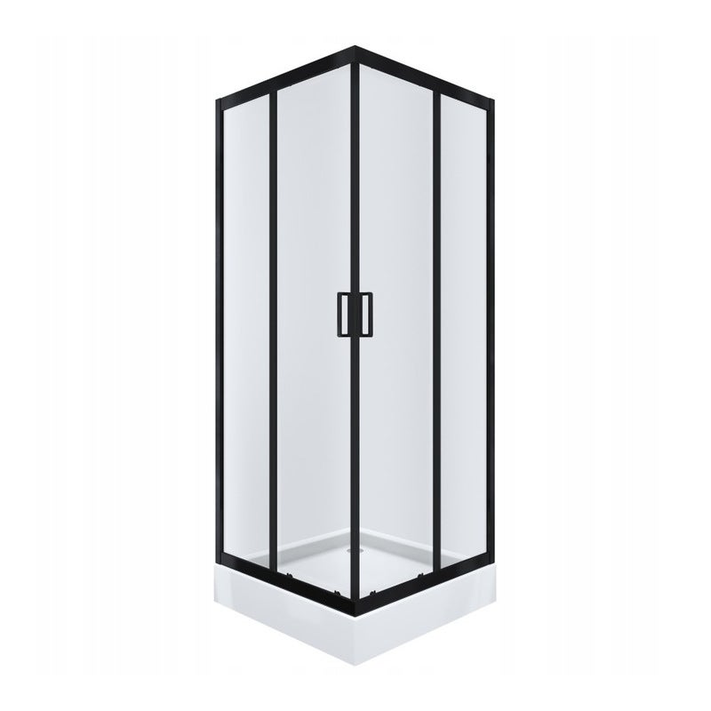 Kabina prysznicowa NAMELESS Durasan 90x90 czarny mat kwadratowa z brodzikiem 1szt.