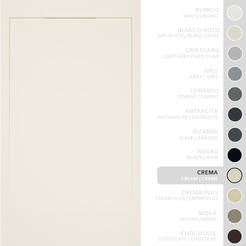 SOULHOME Brodzik prysznicowy– Żywica– Gel Coat– Gładka/Kamienna tekstura – Antypoślizgowy – kremowy– 150x80- Niski 3cm– Elegancki SAME