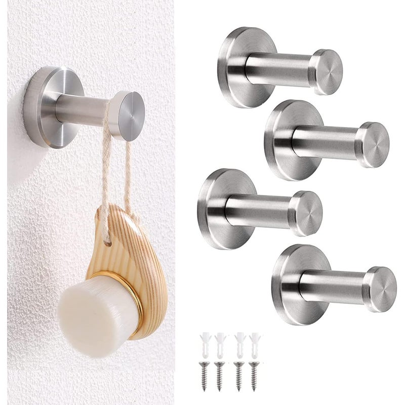 Wieszak ścienny ze stali nierdzewnej, 4-częściowy zestaw wieszaków łazienkowych, 50 mm, wieszak na ręczniki łazienkowe, wieszak na ubrania