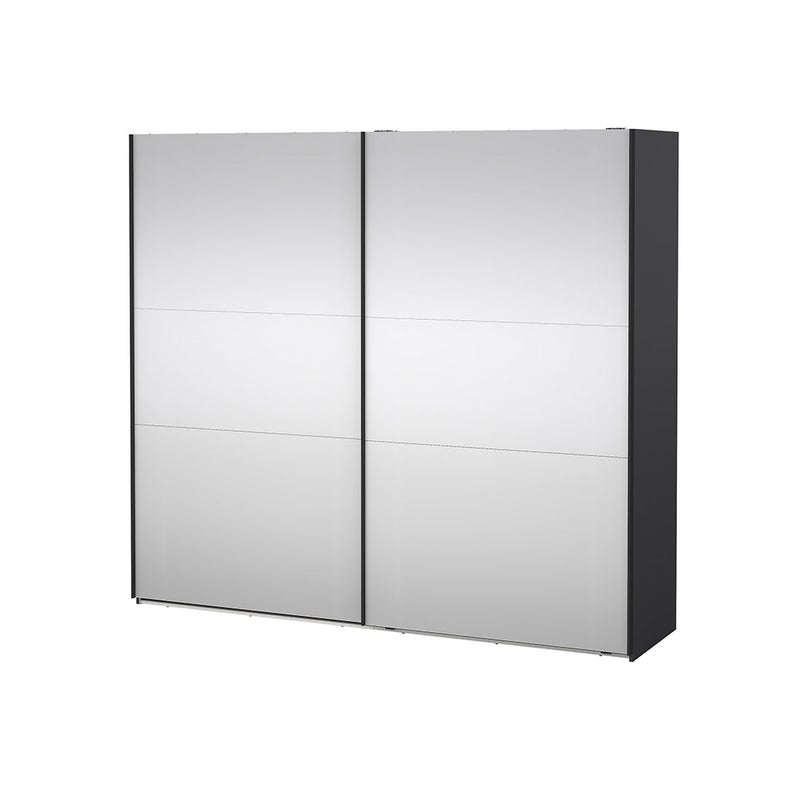 Como szafa przesuwna 2 drzwi z lustrem 245x220cm matowy szary.