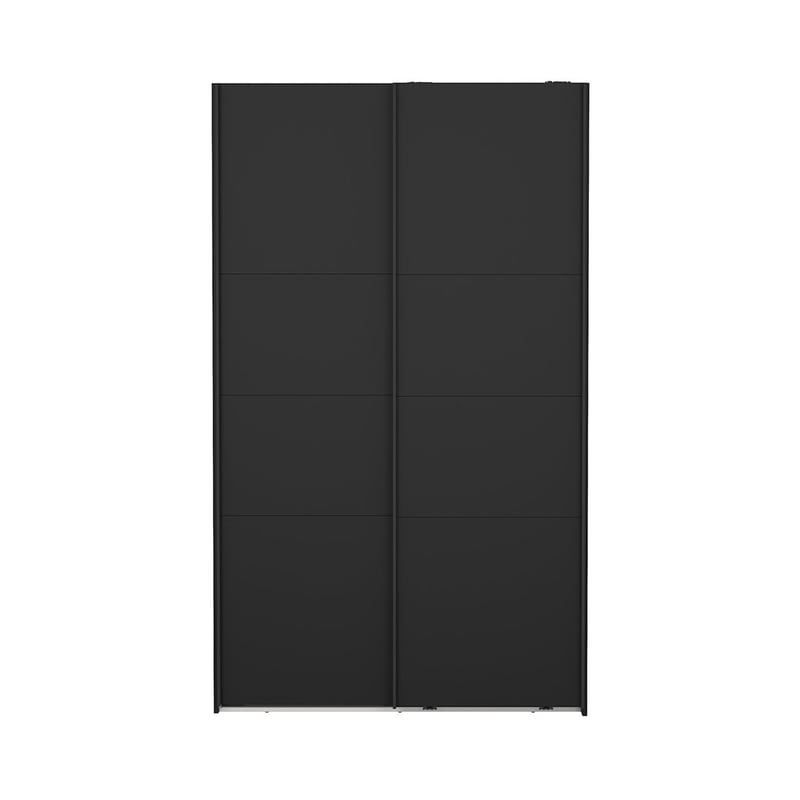 Catania szafa 201x119x65cm, 2 drzwi przesuwne matowy czarny.