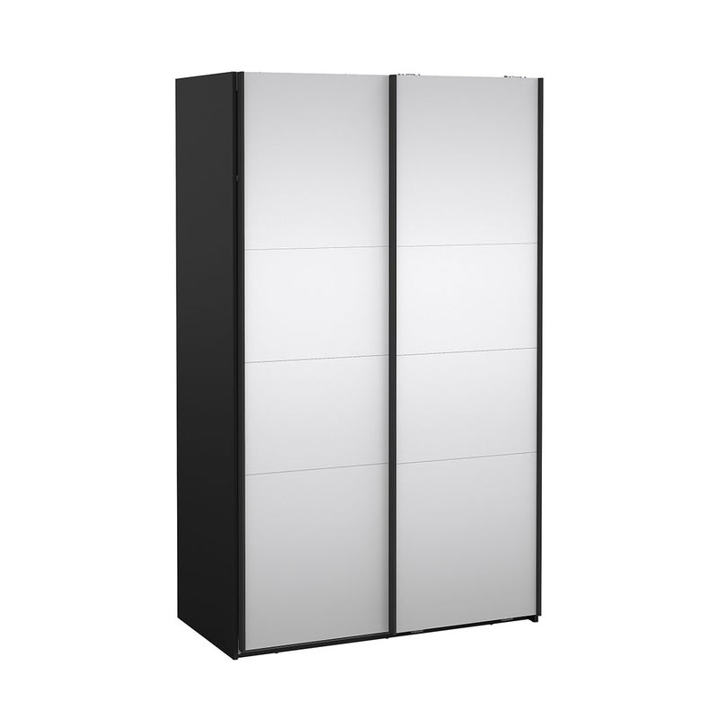 Catania szafa przesuwna 2 drzwi z lustrem 120x200cm matowy czarny.