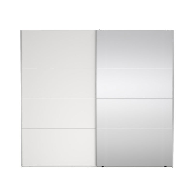 Catania szafa 221x244x67cm, 1 drzwi przesuwne, 1 drzwi przesuwne z lustrem biały.