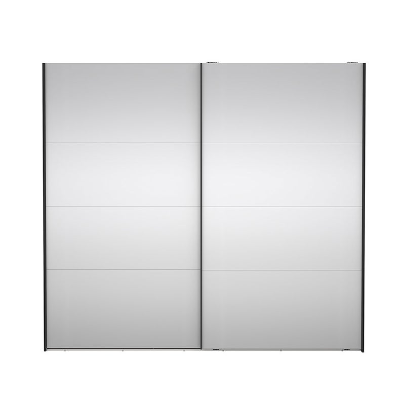 Catania szafa przesuwna 2 drzwi z lustrem 245x220cm matowy czarny.