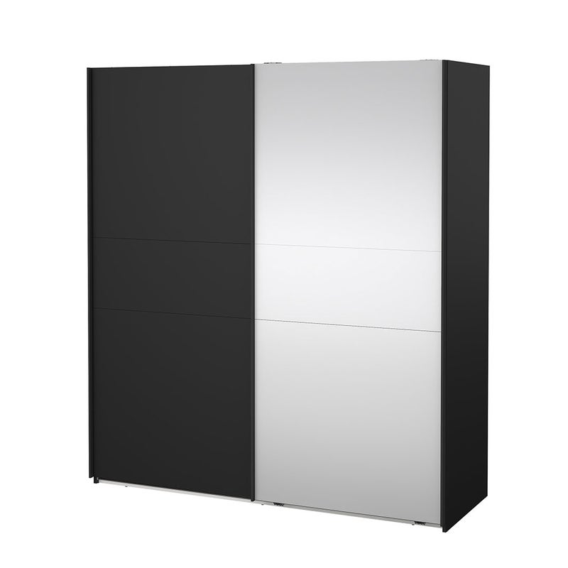 Como szafa przesuwna 2 drzwi 180x200cm matowy czarny.