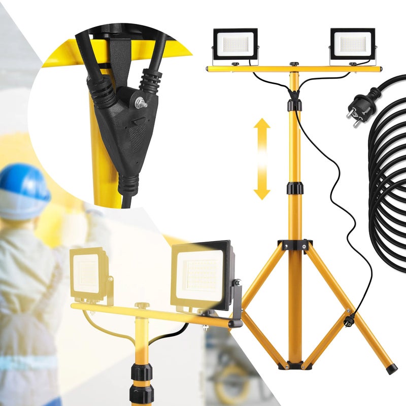 Halogen Led Budowlany Na Statywie Toolight Rsl001-20N Żółty 20W