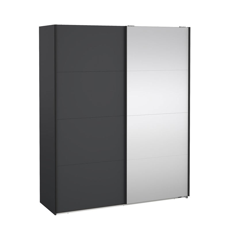 Bergamo szafa przesuwna 2 drzwi 180x220cm matowy szary.