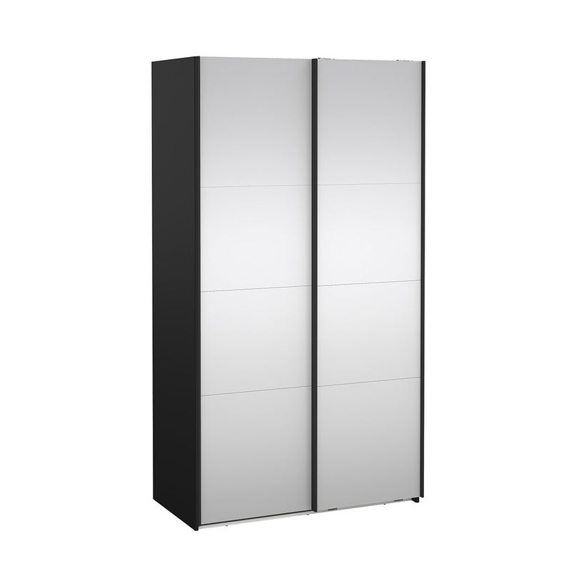 Catania szafa przesuwna 2 drzwi z lustrem 120x220cm matowy czarny.