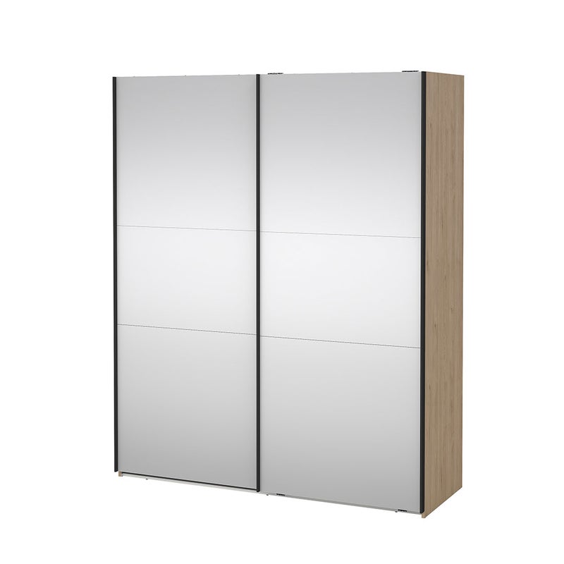 Como szafa przesuwna 2 drzwi z lustrem 180x220cm dąb dekor.