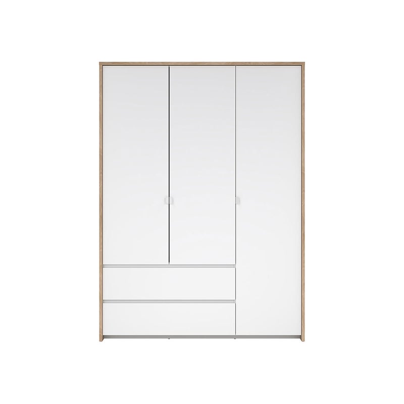 Next szafa 3 drzwi 2 szuflady 149x200cm biały połysk.