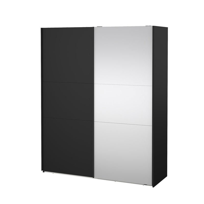 Como szafa przesuwna 2 drzwi 180x220cm matowy czarny.