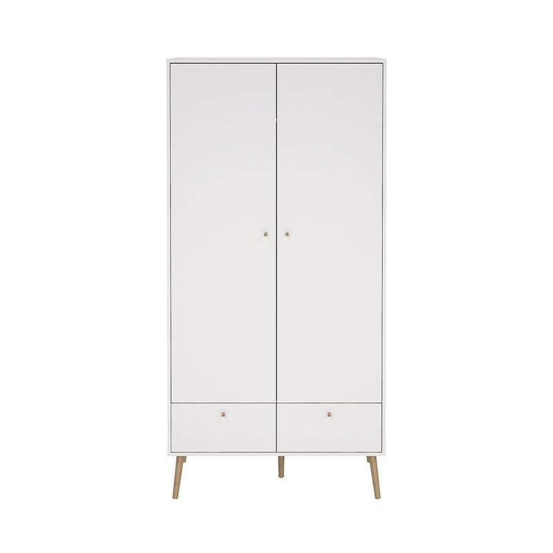 Bodo szafa 200x99x58cm, 2 drzwi, 2 szuflady biały.