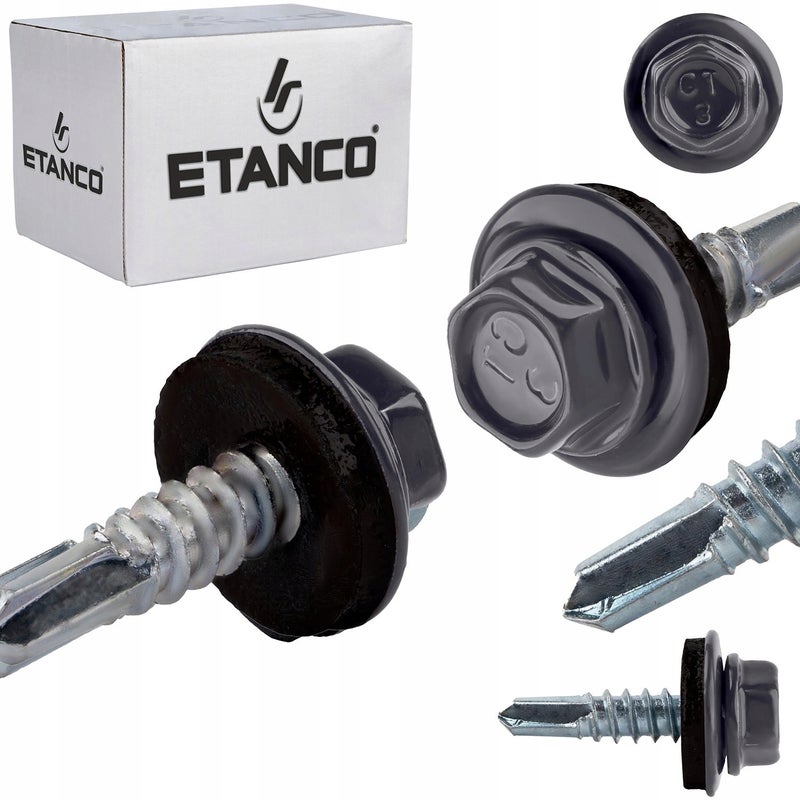 Wkręty samowiercące do stali, metalu ETANCO GT5 5,5x19mm RAL 7024 250 szt.