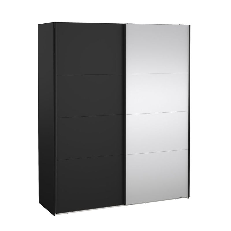 Catania szafa przesuwna 2 drzwi 180x220cm matowy czarny.