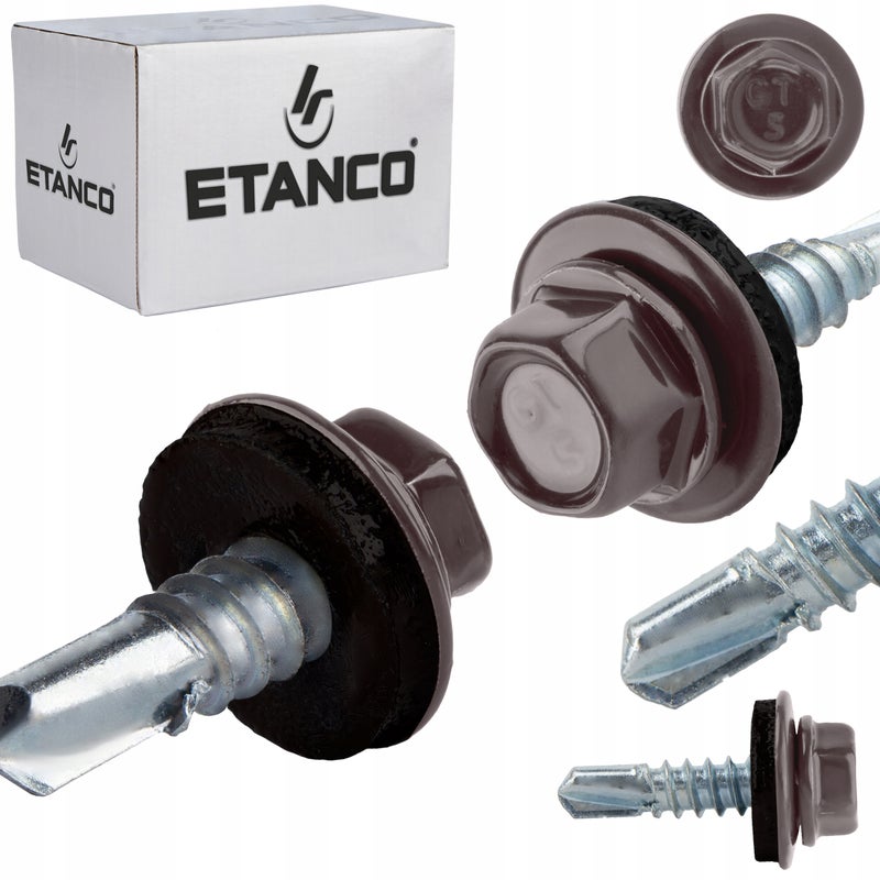 Wkręty samowiercące do stali, metalu ETANCO GT5 5,5x25mm RAL 9007 250 szt.