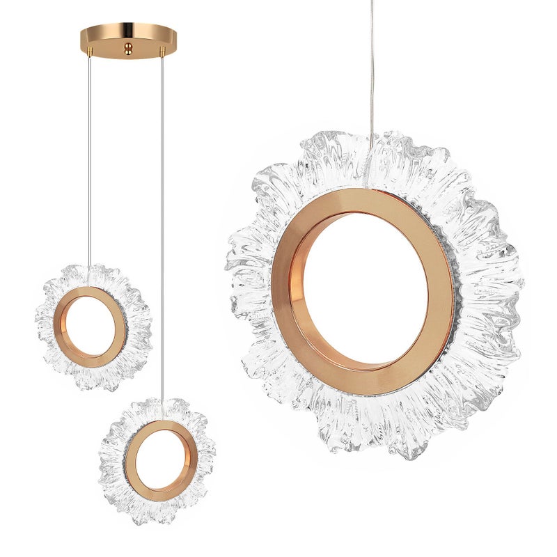 Lampa Sufitowa Wisząca Led Toolight Lhj103-2Cp Złoty, Różowe Złoto