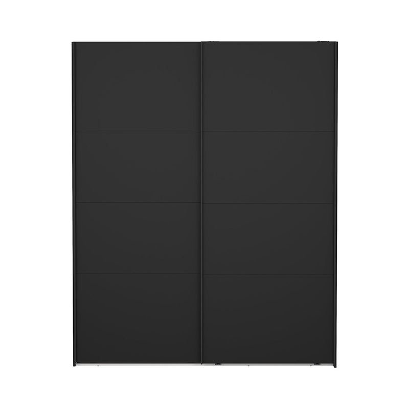 Catania szafa 221x179x65cm, 2 drzwi przesuwne matowy czarny.