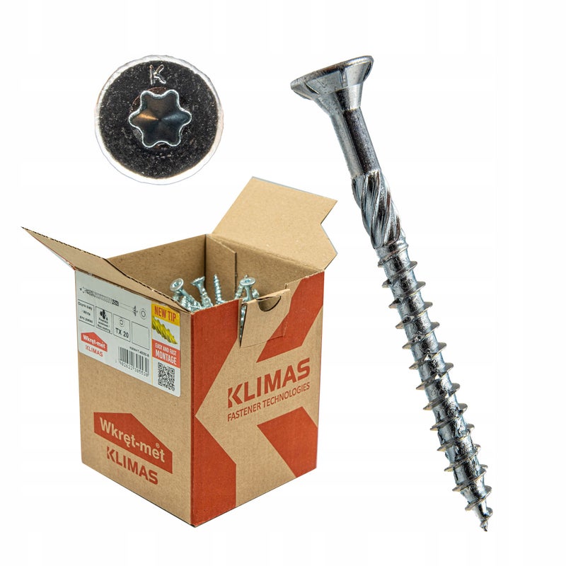 Wkręty hartowane do drewna Wkręt-Met 4,5 x 80 mm 250 szt. Srebrne