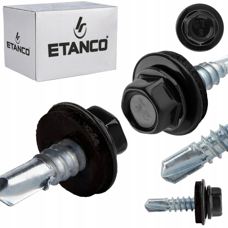 Wkręty samowiercące do stali, metalu ETANCO GT5 5,5x25mm RAL 9005 250 szt.