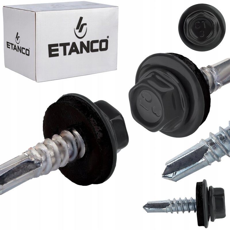Wkręty samowiercące do stali, metalu ETANCO GT5 5,5x25mm RAL 7022 250 szt.