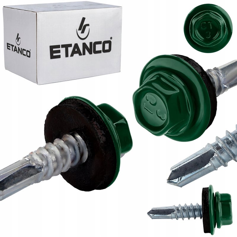 Wkręty samowiercące do stali, metalu ETANCO GT5 5,5x25mm RAL 6005 250 szt.
